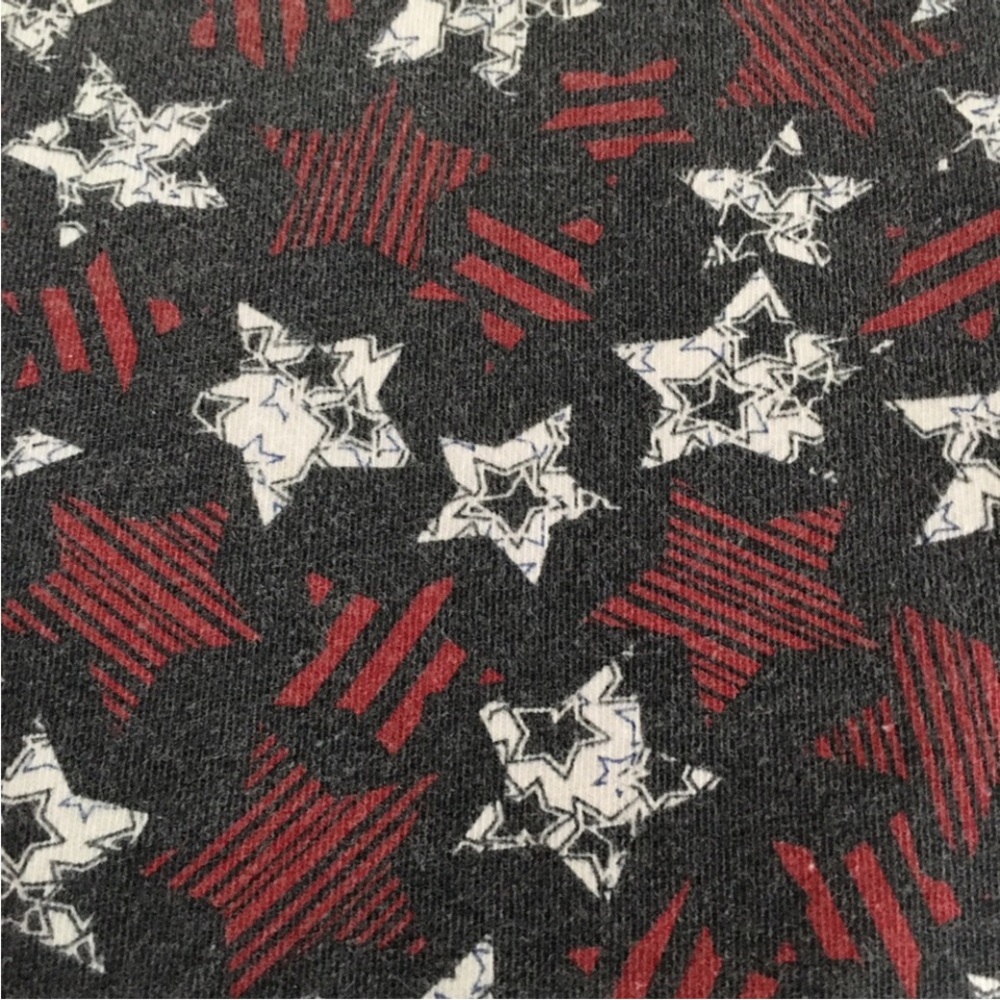 Liz Claiborne tee shirt patriotic blue scoop neck stars stripes American holiday - Picture 3 of 7